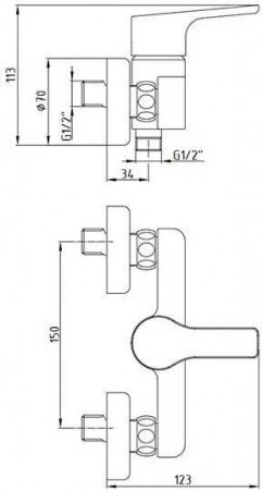 Смеситель для душа E.C.A Luna 102154011EX хром