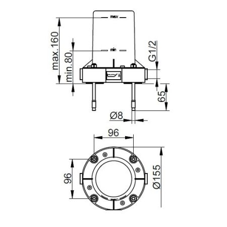 Встраиваемая часть для смесителей Keuco 51127010070