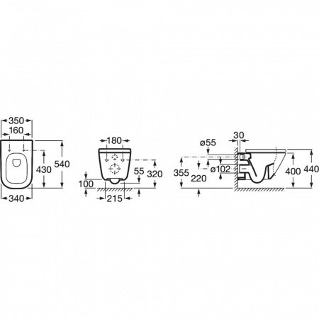 Унитаз подвесной Roca The Gap 34647L000 с тонким сиденьем микролифт