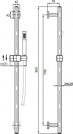 Душевой гарнитур Cezares Quattro c-sd-01 Quattro c-sd-01
