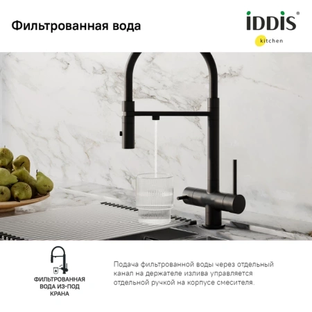 Смеситель для кухни IDDIS Ace ACEBLFFi05 черный матовый