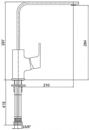 Смеситель для кухни E.C.A Tiera 102118123EX хром