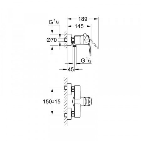 Смеситель для душа Grohe Europlus 33577002 хром