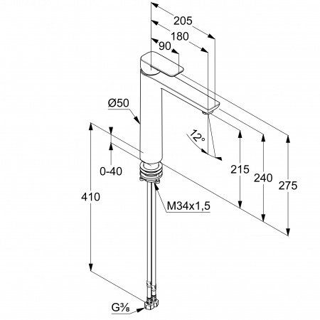 Смеситель для раковины Kludi Pure&Style 402963975 черный матовый