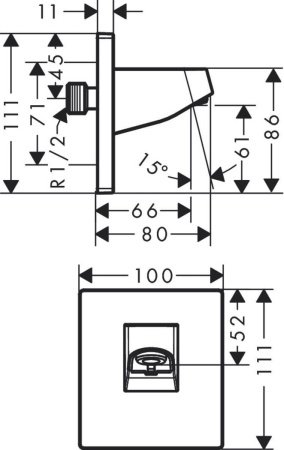 Кронштейн для верхнего душа Hansgrohe Pulsify 24139670 черный матовый