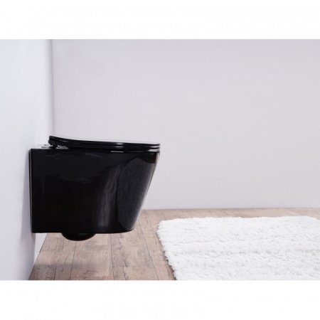 Унитаз подвесной Esbano CLAVEL черный, с сиденьем микролифт