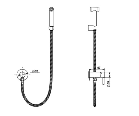 Гигиенический душ со смесителем Bronze de Luxe SCANDI 14512W, черный