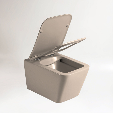 Унитаз подвесной безободковый Vincea Q-Line VT1-12MC капучино матовый, с сиденьем микролифт