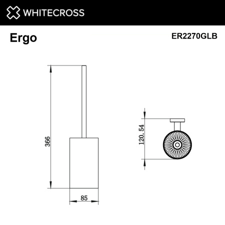 Ершик подвесной WHITECROSS Ergo ER2270GLB (брашированное золото)