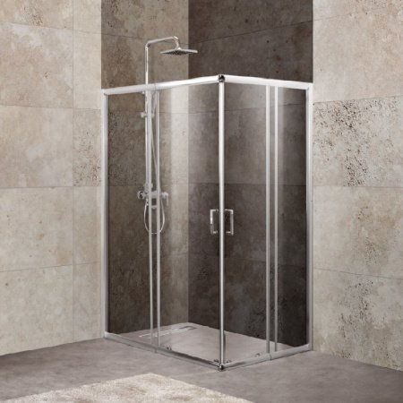Душевой уголок BelBagno Unique A-2 90х90 профиль Хром стекло прозрачное