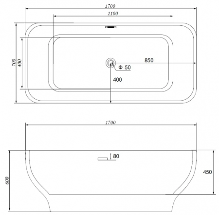 Акриловая ванна ABBER AB9220