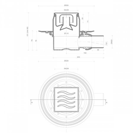 Душевой трап Pestan Confluo Standard 13000015 с решеткой