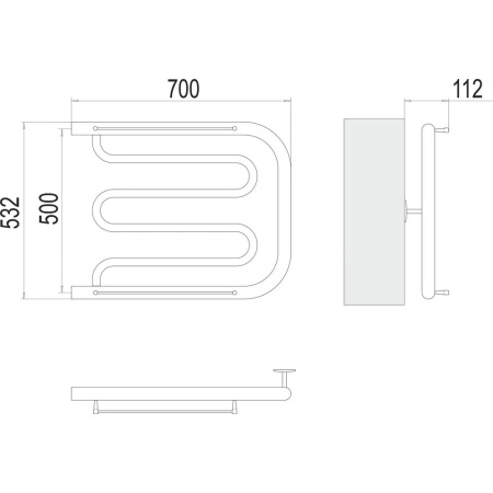 Полотенцесушитель водяной Terminus Фокстрот (1") БШ 50х70