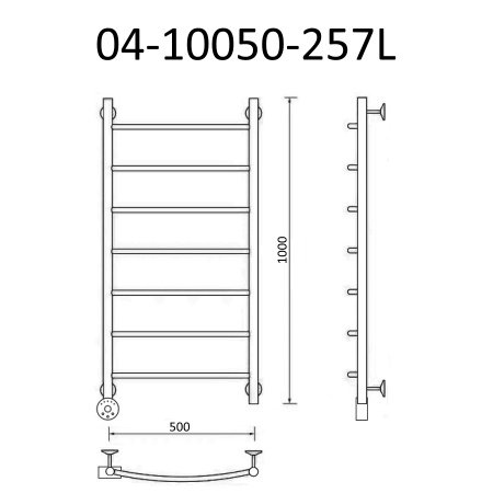 Полотенцесушитель электрический Маргроид Вид 4 100х50 хром