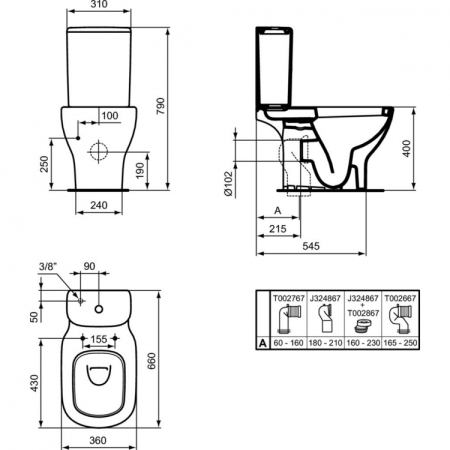 Бачок для унитаза Ideal Standard Tesi T356801