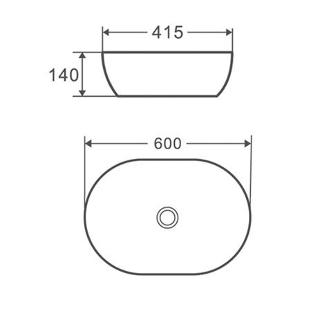 Раковина чаша Terminus Прато 03RN60x41x14W, белый