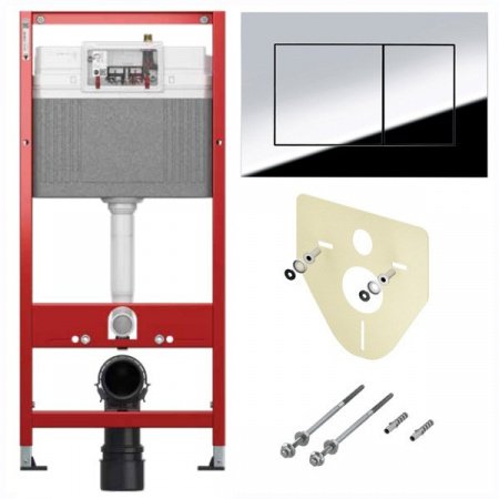 Готовое решение (4 в 1) для подвесных унитазов TECE Profil 9400412 хром глянцевый