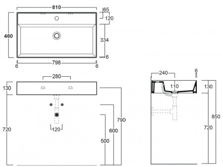 Раковина 80см Simas Agile AG81 белый