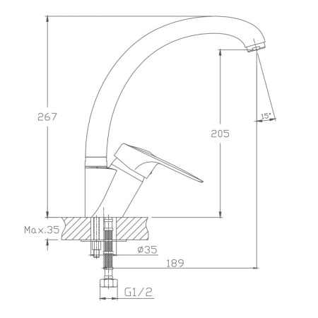 Смеситель для кухни Haiba HB4113, хром