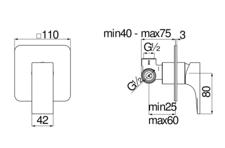 Смеситель для душа Nobili Seven SE124108CR хром