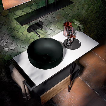 Раковина накладная 40см Kerasan Nolita 534431 черный матовый