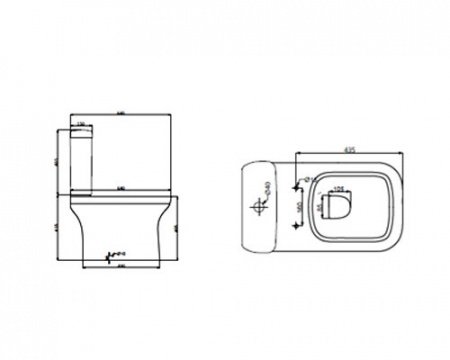 Унитаз напольный унитаз-компакт Creo Ceramique Arles AS1002+AS1003+AS1001T белый