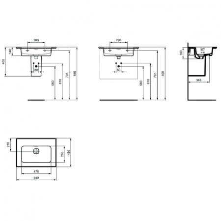 Раковина 64 см Ideal Standard STRADA II T363301