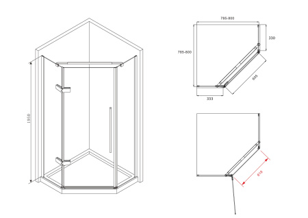 Душевой уголок ABBER Ewiges Wasser AG05080