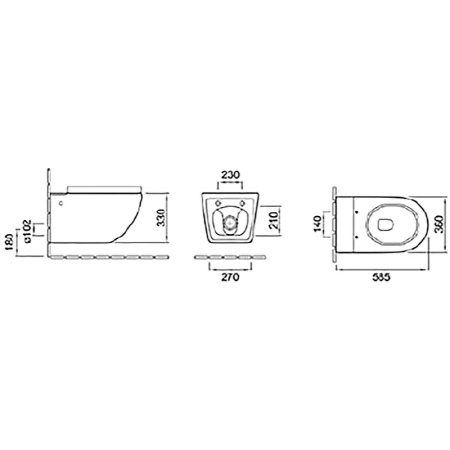 Унитаз подвесной с импульсным смывом SantiLine SL-5031 белый, с сиденьем микролифт (инсталляция в комплекте)