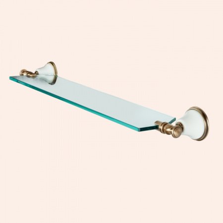 Cтеклянная полочка TW Harmony TWHA018bi/cr белый/золото