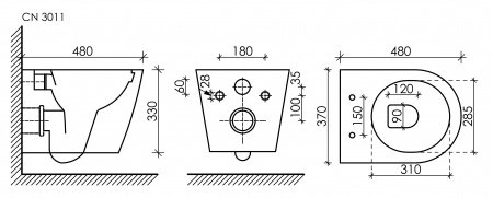Унитаз подвесной Ceramica Nova Metropol CN3011 белый