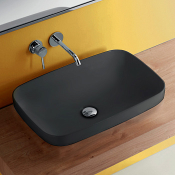Раковина встраиваемая сверху / накладная 60см Kerasan Tribeca 514331 черный матовый
