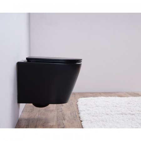 Унитаз подвесной Esbano CLAVEL черный матовый, с сиденьем микролифт