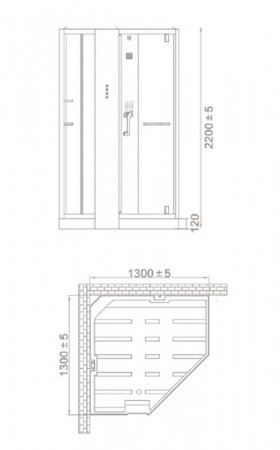 Душевая кабина Orans 89106W0 130x130x220 профиль белый, стекло прозрачное