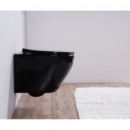 Унитаз подвесной Esbano AZALEA черный, с сиденьем микролифт