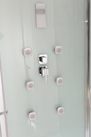 Душевая кабина Black&White G8505 90x90x215 профиль хром глянцевый, стекло прозрачное