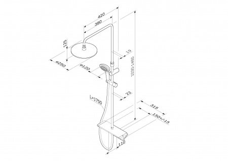 Душевая стойка Am.Pm Spirit 2.0 F0770A400 хром