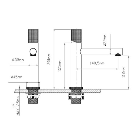 Смеситель для раковины Vincea Groove VBF-4G1MB черный матовый