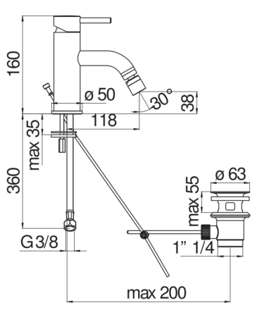 Смеситель для биде Nobili Live LV00119/1WM белый матовый