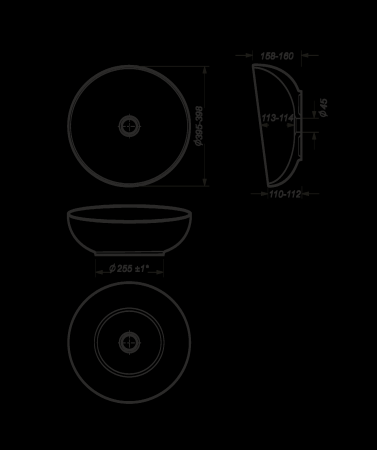 Раковина накладная 40см Sanita Luxe Art ART40SLWB01C белый