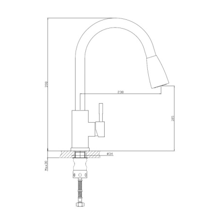 Смеситель для кухни Haiba HB73304-2, сталь