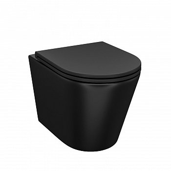Унитаз подвесной IDDIS Calipso CALR3BMi25 черный матовый, с сиденьем микролифт