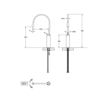 Комплект Bronze de Luxe: раковина Black Orchid 1395 со смесителем SCANDI 9015B