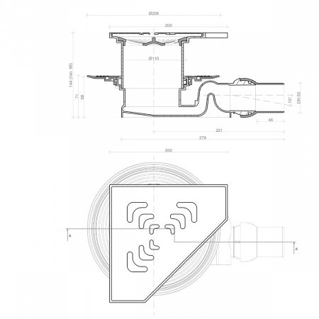 Душевой трап Pestan Confluo Standard 13000014 с решеткой