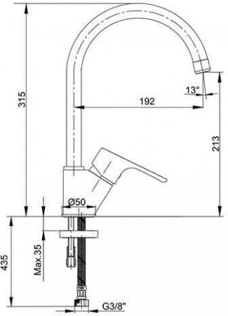 Смеситель для кухни E.C.A Niobe 102118098EX хром