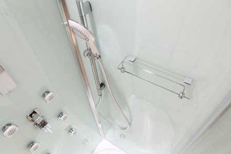 Душевая кабина Black&White G8505 90x90x215 профиль хром глянцевый, стекло прозрачное