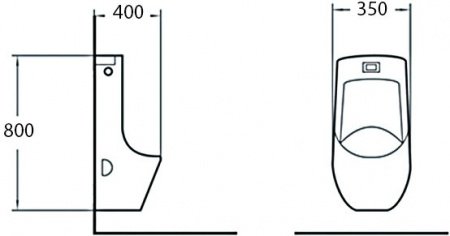 Писсуар подвесной SantiLine  SL-6002 белый, скрытый подвод воды