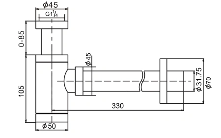 Сифон для раковины D&K DC907425 черный матовый