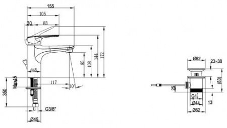 Смеситель для раковины Villeroy & Boch O.Novo Start TVW10510111061 хром