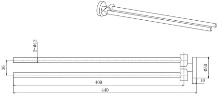 Полотенцедержатель двойной 40см Aquatek Вега AQ4013MB хром